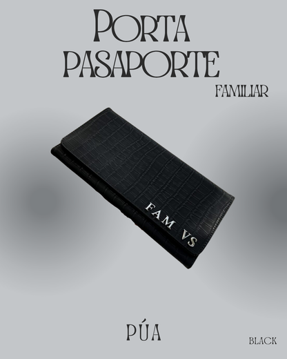 Porta Pasaporte Familiar Black