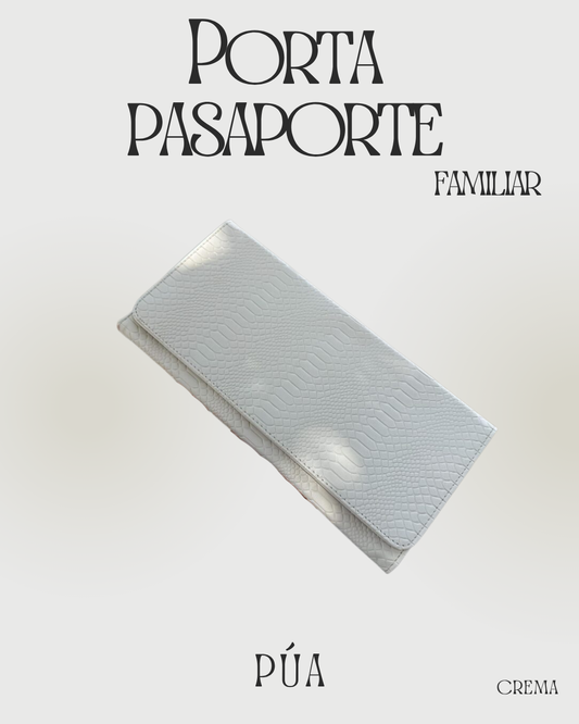 Porta Pasaporte Familiar Crema