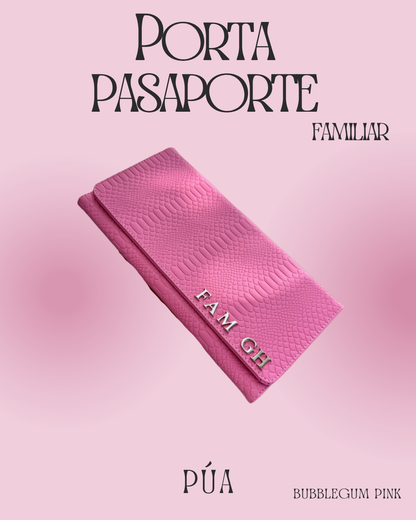 Porta Pasaporte Familiar Bubblegum Pink