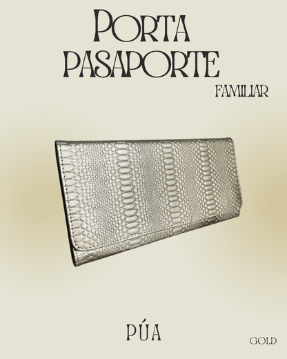 Porta Pasaporte Familiar Gold