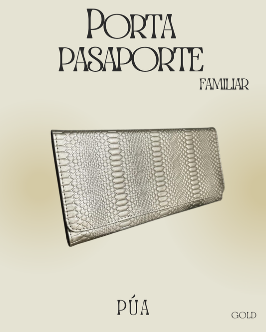 Porta Pasaporte Familiar Gold