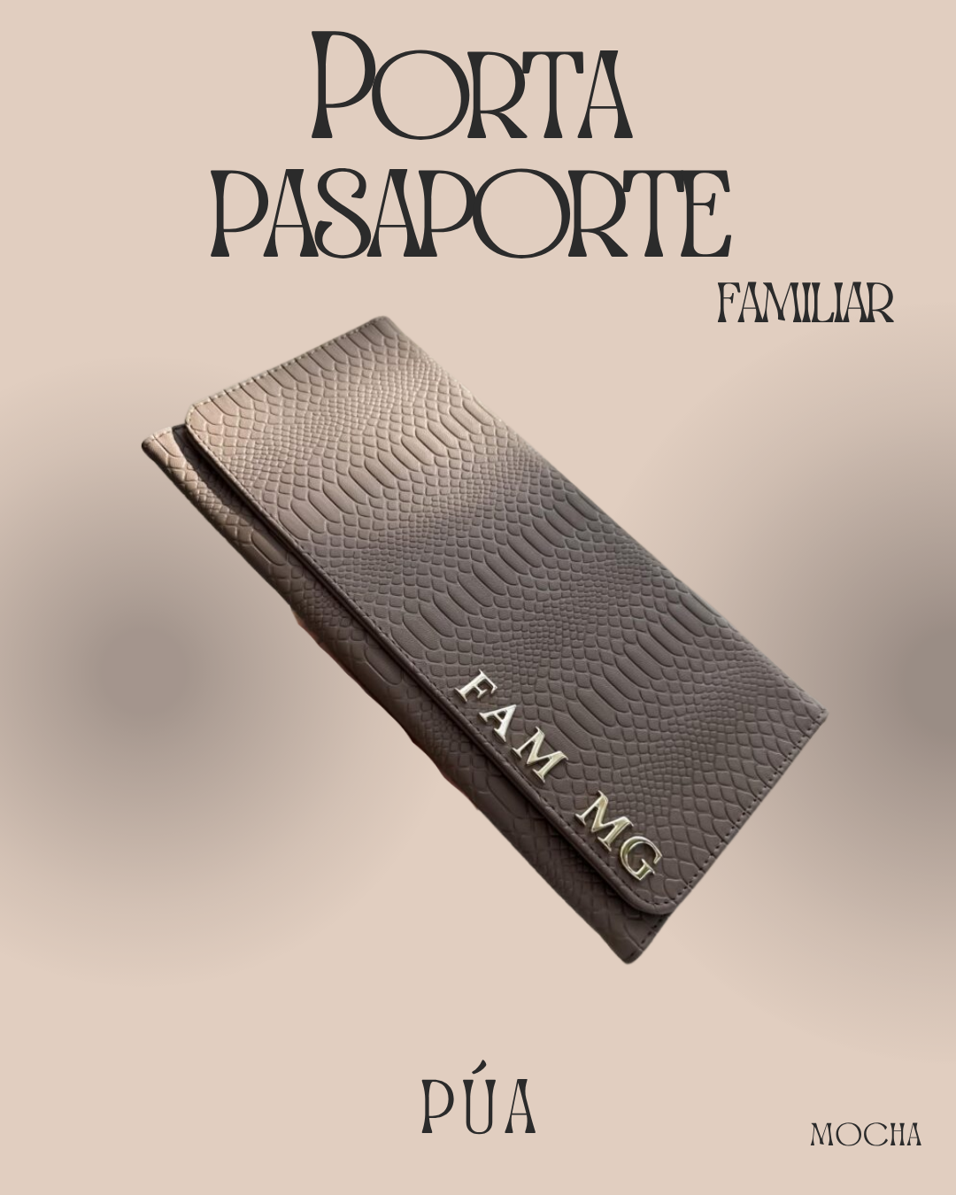 Porta Pasaporte Familiar Mocha