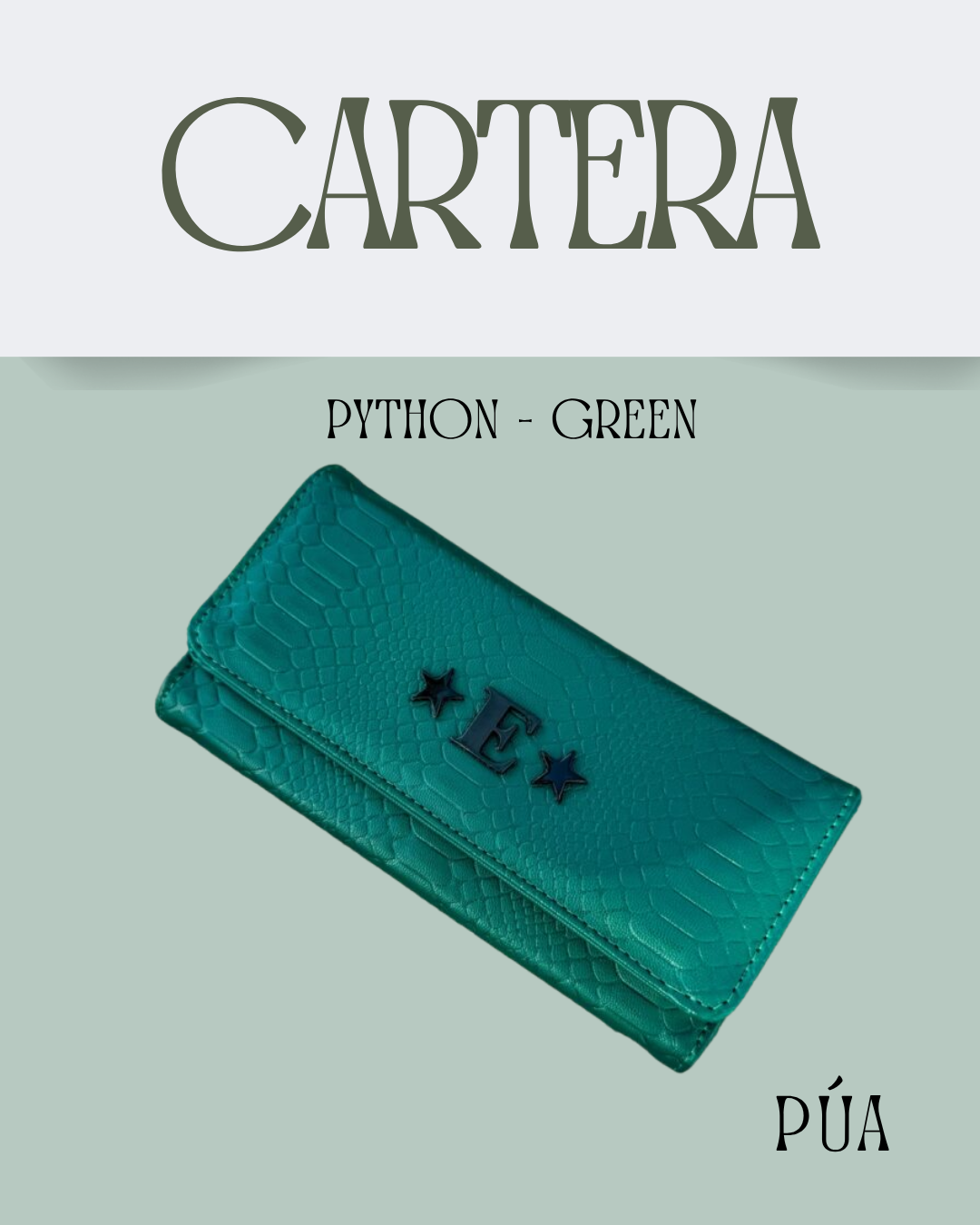 Cartera Python Green