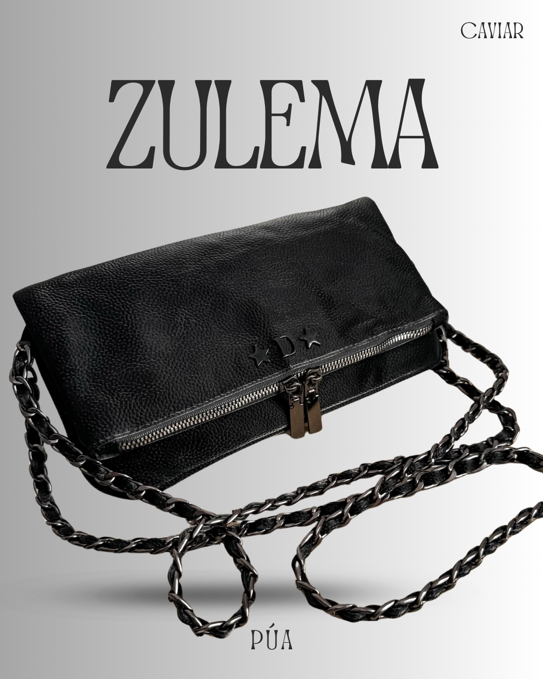 Zulema Caviar Texturizada - Herrajes Negro
