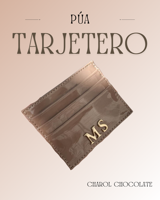 Tarjetero Charol Chocolate