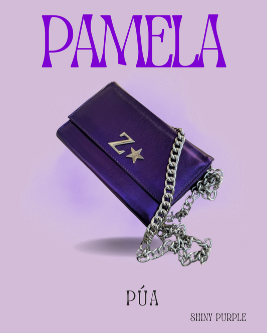 Pamela Shiny Purple Cadena Plata