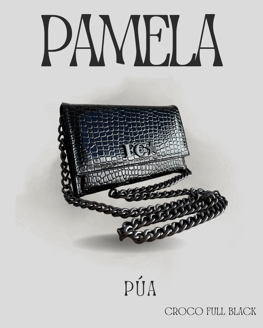 Pamela Croco Full Black Cadena Negra