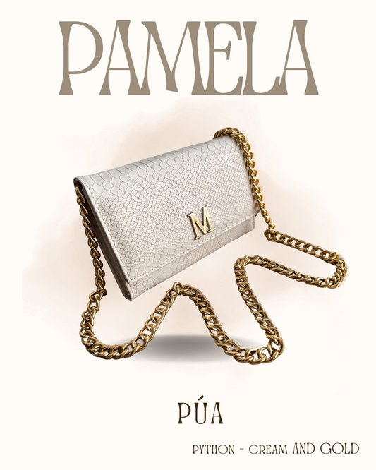 Pamela Python Cream and Gold Cadena Oro