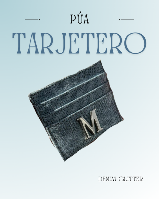 Tarjetero Denim Glitter