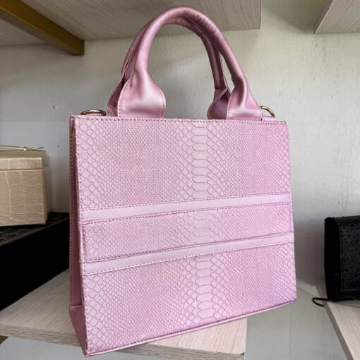 Helena Python Metallic Baby Pink - TOTE Mediana