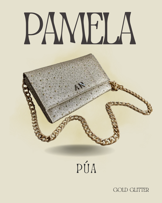 Pamela Gold Glitter Cadena Oro