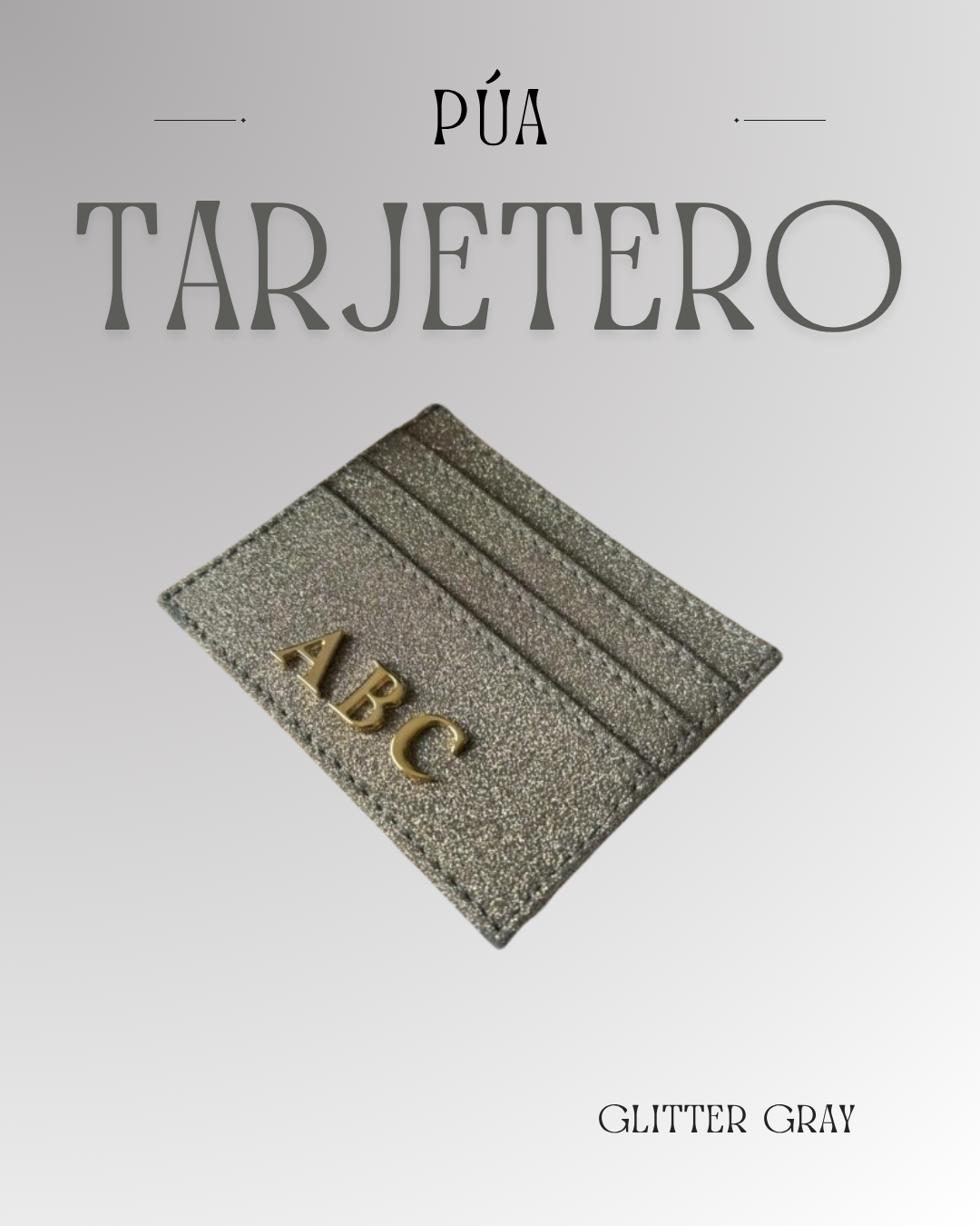 Tarjetero Glitter Gray