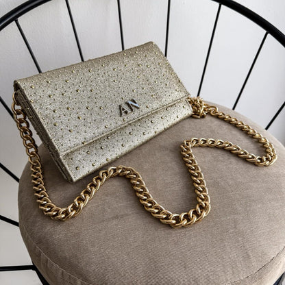 Pamela Gold Glitter Cadena Oro