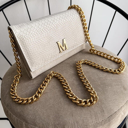 Pamela Python Cream and Gold Cadena Oro