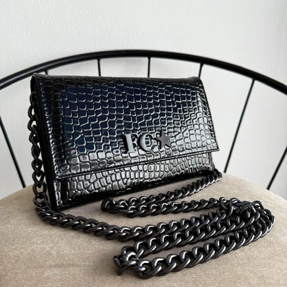 Pamela Croco Full Black Cadena Negra
