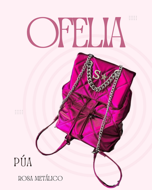 Ofelia Rosa Metálico Herrajes Plata