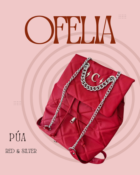 Ofelia Red & Silver Herrajes Plata