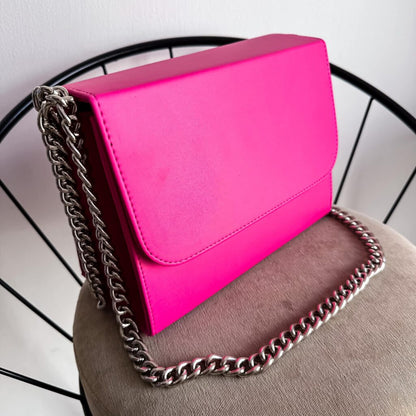 Julia Hot Pink - Cadena Plata