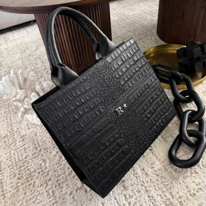 Helena Croco Black - TOTE Grande