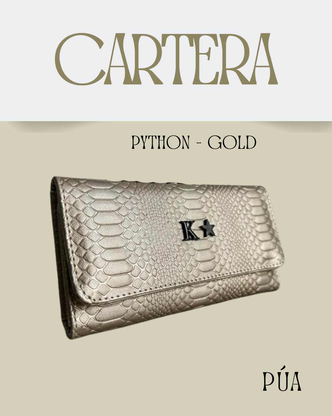Cartera Python Gold