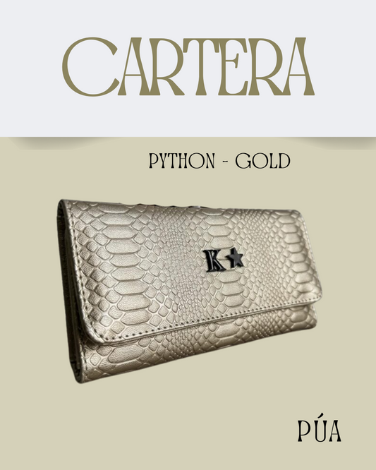 Cartera Python Gold