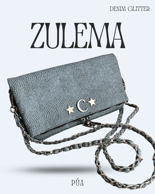 Zulema Denim Glitter - Herrajes Plata