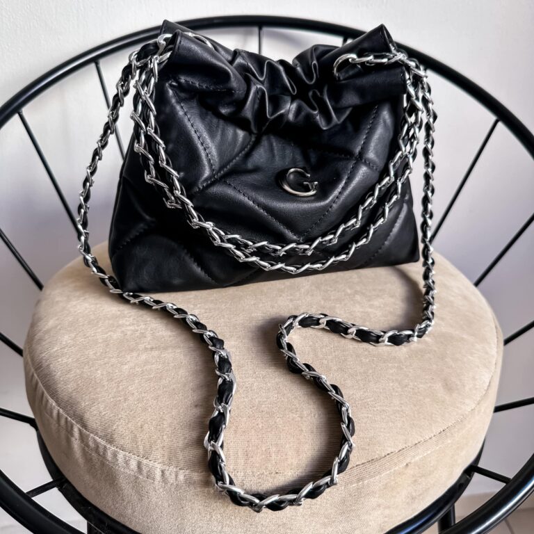 Carola Mini Negro- Cadena Plata