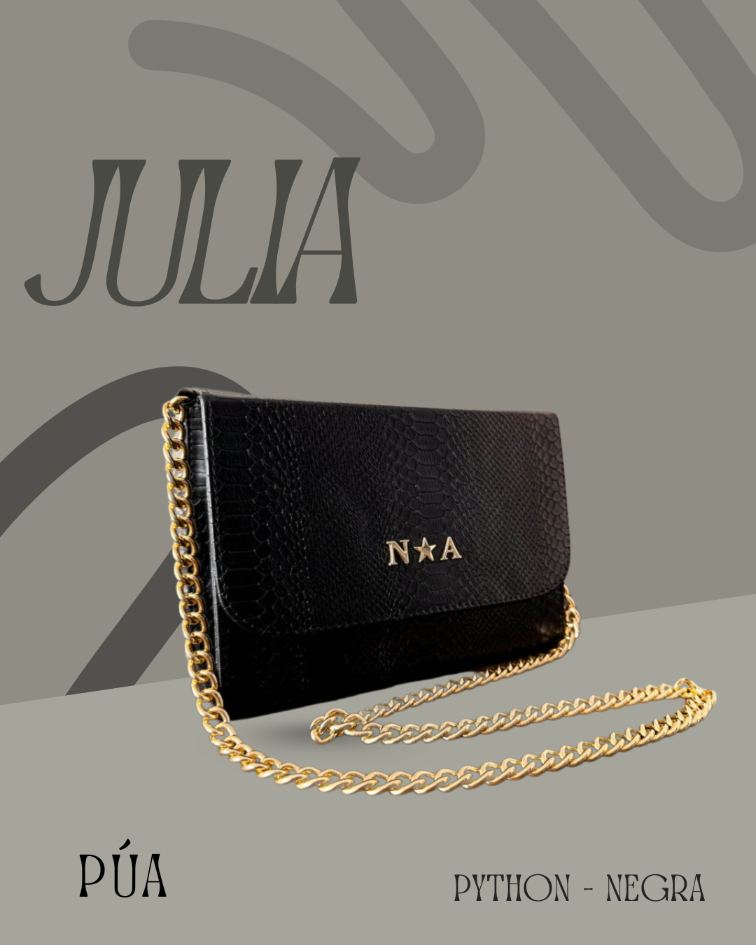 Julia Phyton Negra Cadena Oro