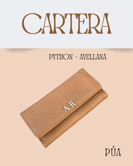 Cartera Python Avellana