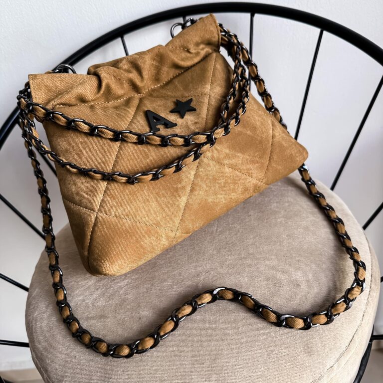 Carola Mini Denim Camel - Cadena Negra