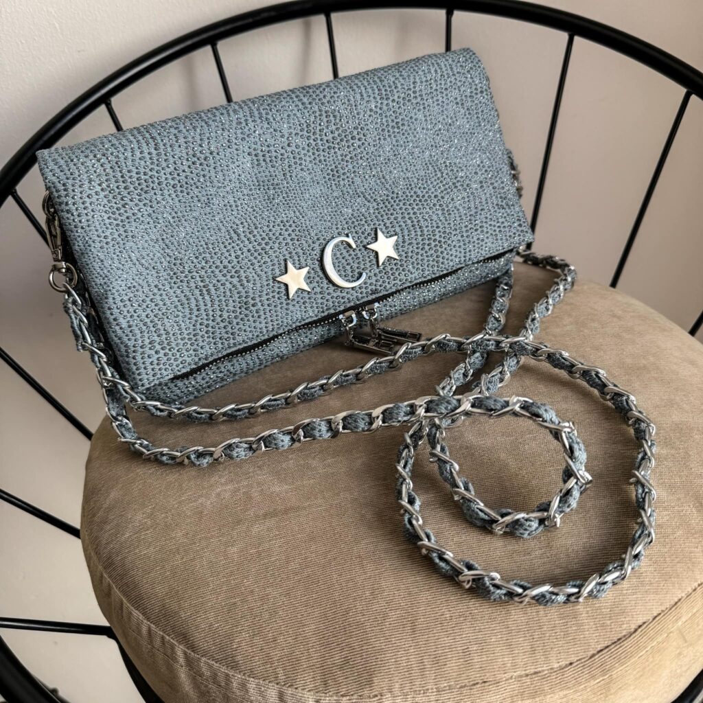 Zulema Denim Glitter - Herrajes Plata