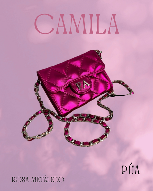 Camila Rosa Metálico Cadena Plata