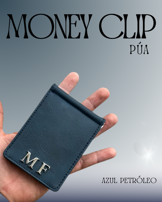 Money Clip Azul Petróleo
