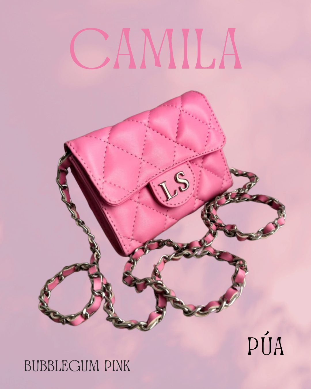 Camila Bubblegum Pink Cadena Plata
