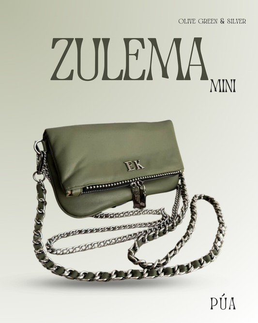 Zulema Mini - Olive Green & Silver