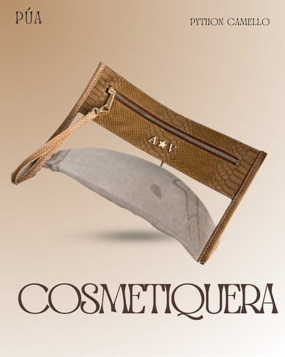 Cosmetiquera Transparente - Python Camello