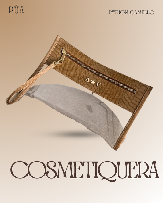 Cosmetiquera Transparente - Python Camello