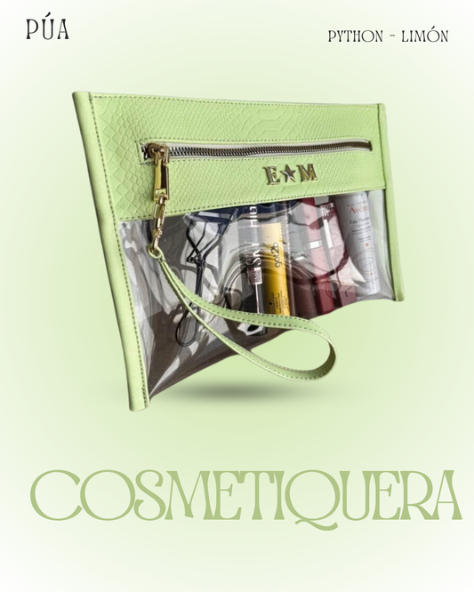Cosmetiquera Transparente - Python Limón