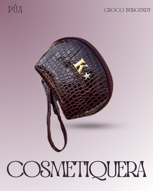 Cosmetiquera Croco Burgundy