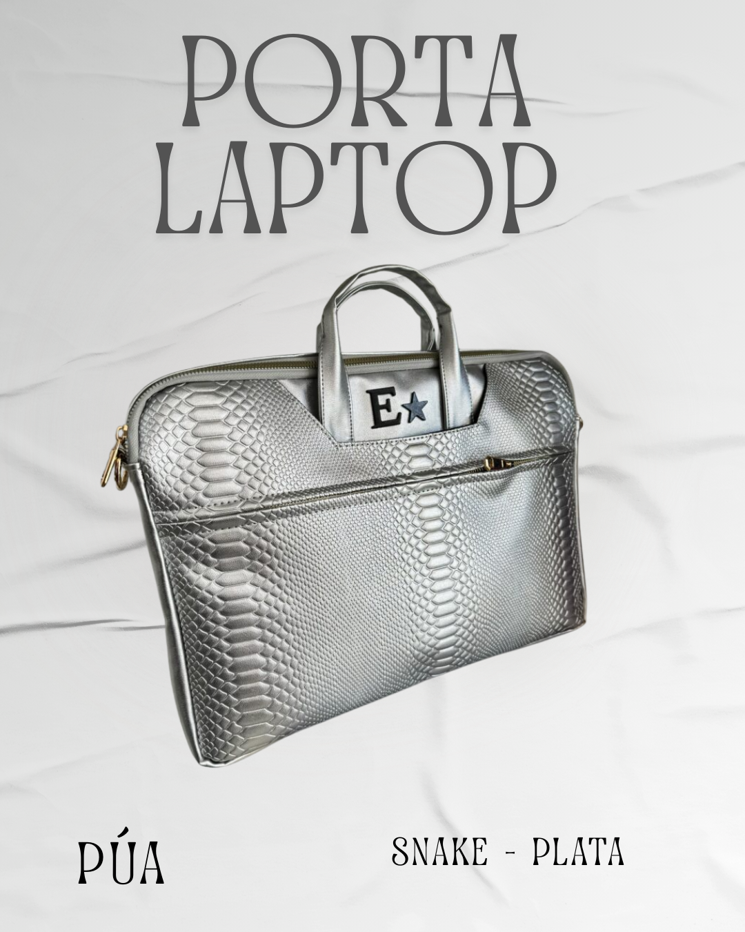 Porta Laptop Snake Plata