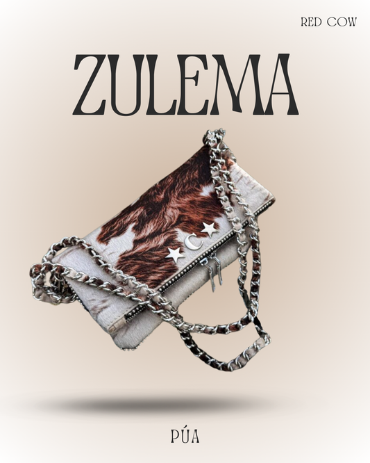 Zulema Red Cow - Herrajes Plata + Filo De puntos