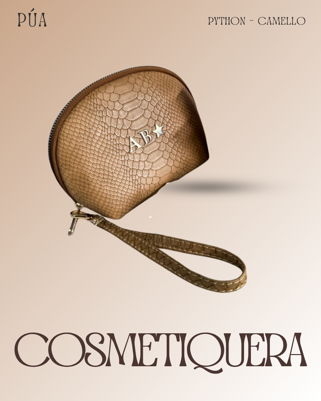 Cosmetiquera Python - Camello