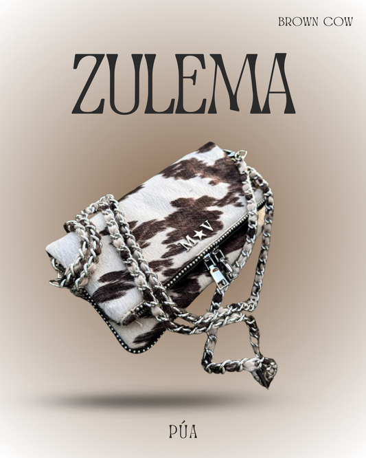 Zulema Brown Cow - Herrajes Plata + Filo De puntos