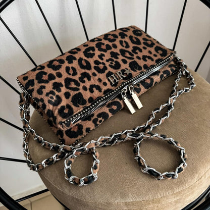 Zulema Leopard Print - Herrajes Plata + Filo De puntos