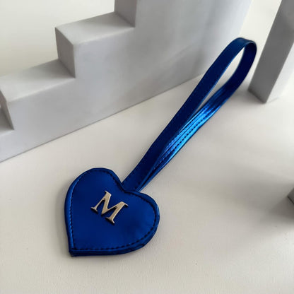 Tag Corazón Azul Metálico