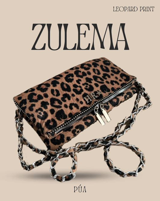 Zulema Leopard Print - Herrajes Plata + Filo De puntos