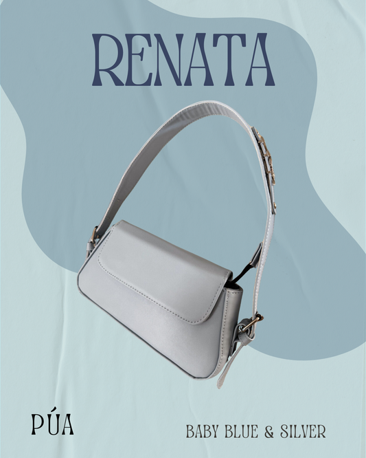 Renata Baby Blue & Silver Herraje Plata