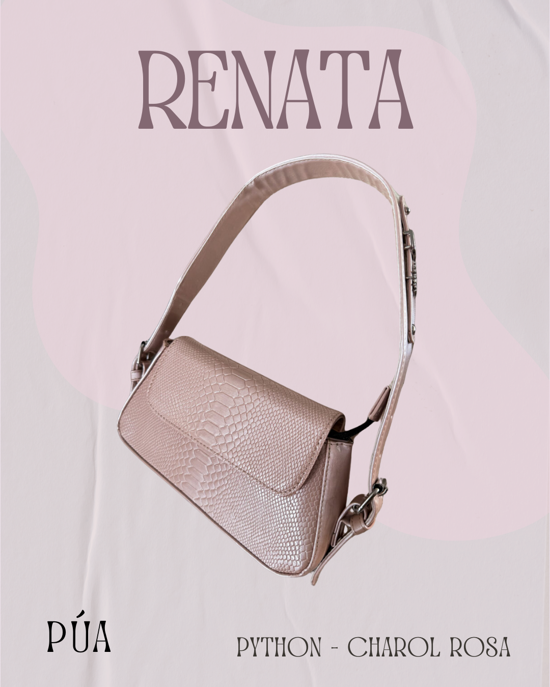 Renata Python Charol Rosa Herraje Plata