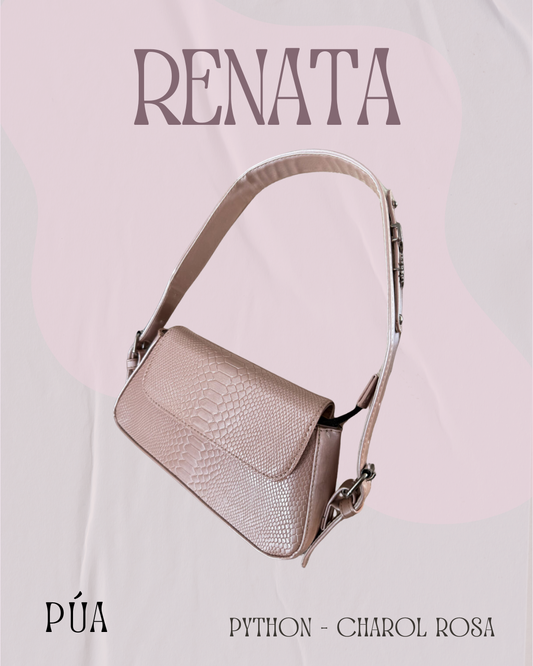 Renata Python Charol Rosa Herraje Plata