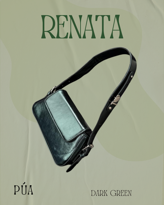 Renata Dark Green Herraje Plata